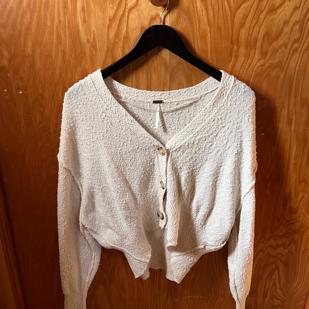 SOLD!!!
Free People Cream Button-Up Cardigan